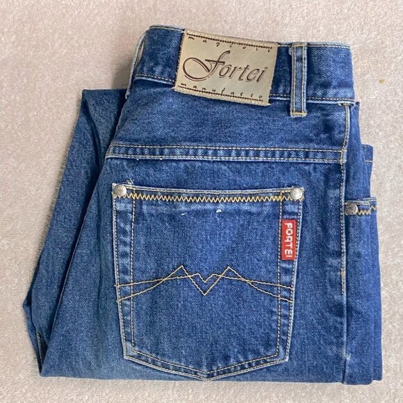 Vintage Fortei Med Stone Wash High Rise Tapered Mom Style Jeans 6 - Picture 12 of 12